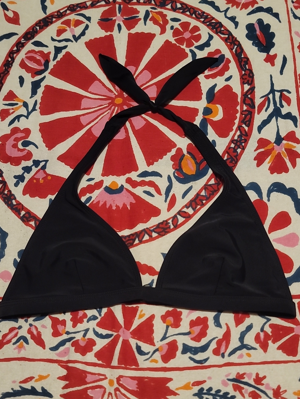 Womens Black Halter Swim Top with Three Adjustable Size Latches